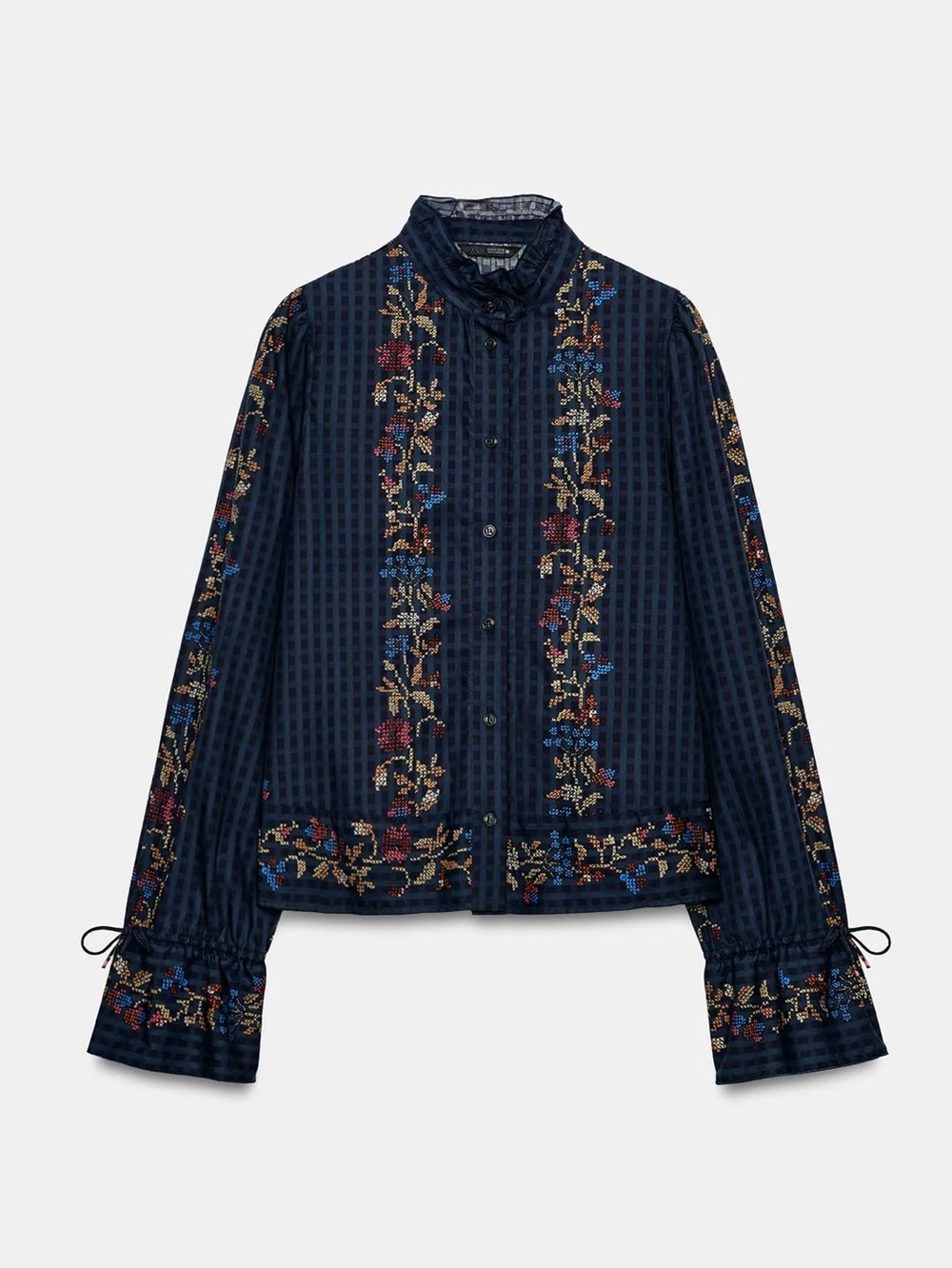 Zara RUFFLE PRINT BLOUSE - Picture 3 of 8